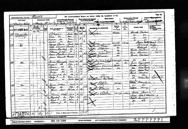 Rippington (Thomas 1852) 1901 Census